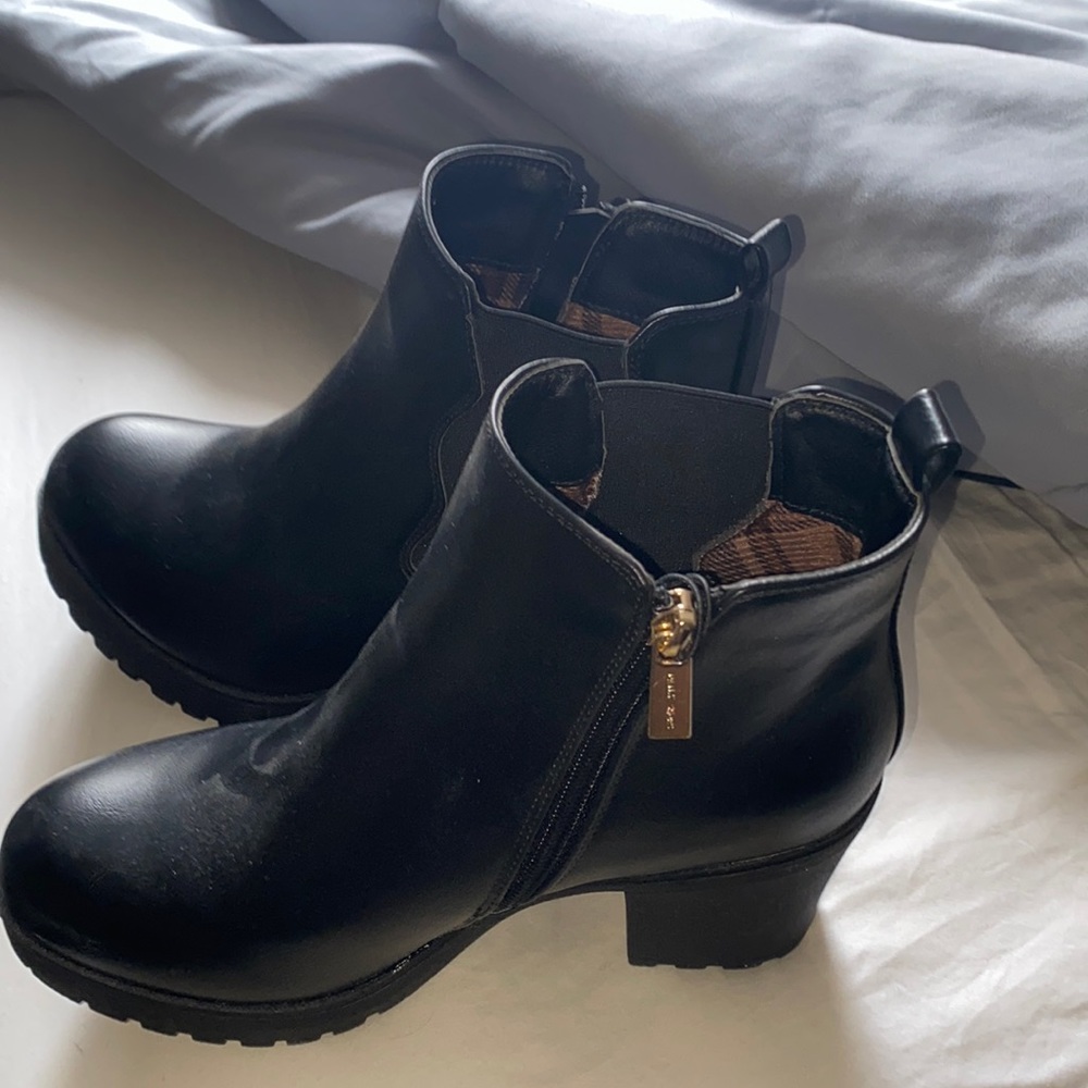 Black Leather Ankle Boots